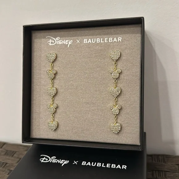 NWT Disney x Baublebar Mickey & Minnie Heart Earrings - Picture 4 of 4